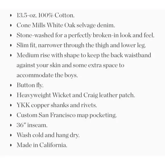 Taylor Stitch jeans mens 28* The Slim Jean in 24 month wash selvage denim NEW - Picture 13 of 13